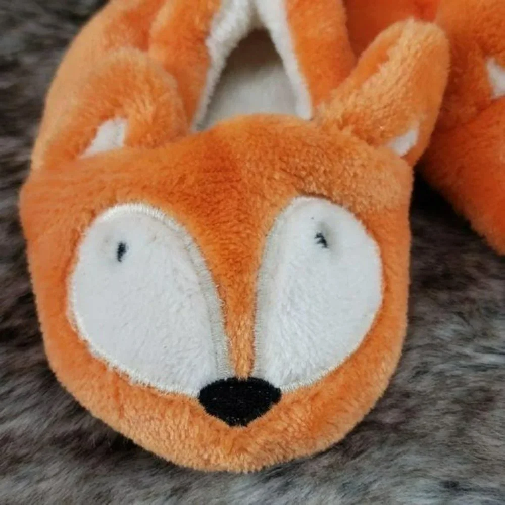 Swiggles Orange Fox plush ears‎ Kids Slippers Infants Size 6